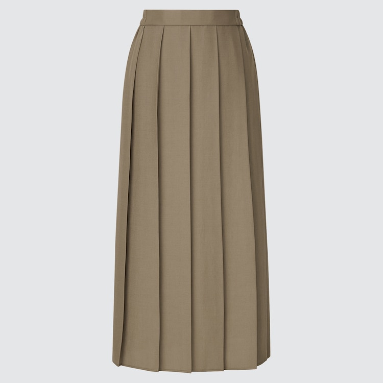 ユニクロ公式 ワイドプリーツスカート（丈短め76～80cm）