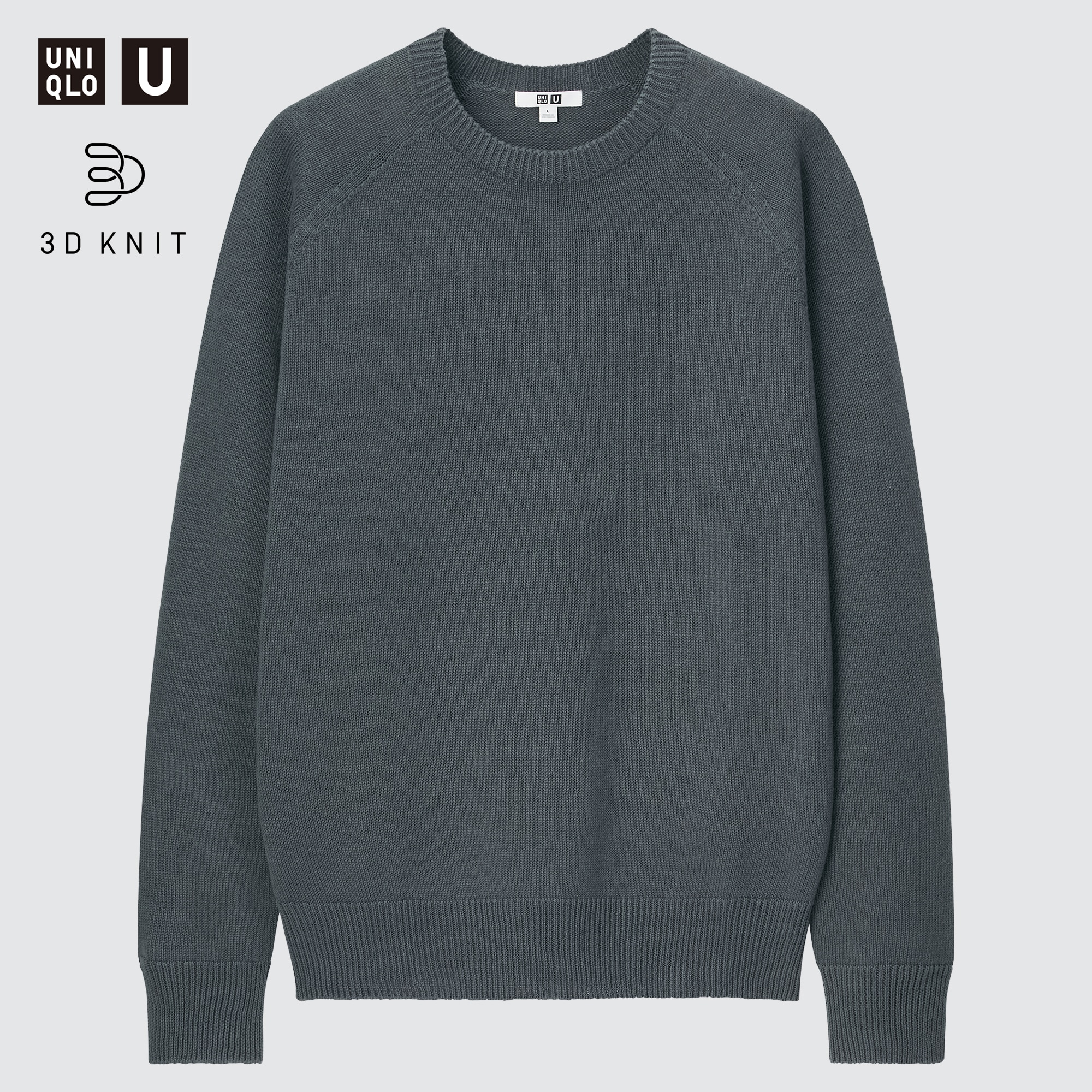 Uniqlo Mens Sweaters  3D Souffle Yarn Crew Neck LongSleeve Sweater OLIVE   Moticommodity