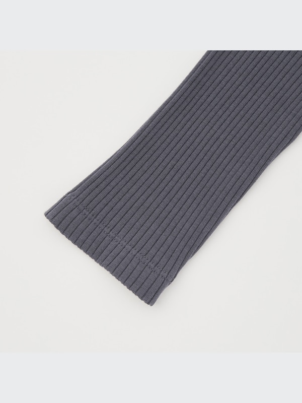 Ribbed Square Neck Long Sleeve T-Shirt