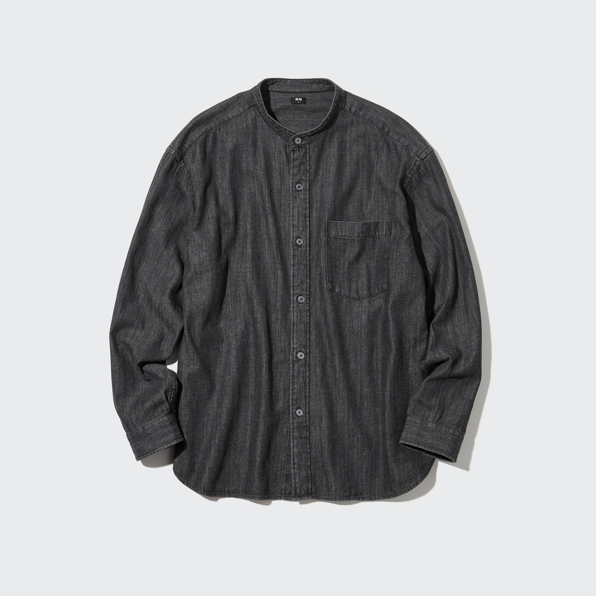 デニムオーバーサイズスタンドカラーシャツ（長袖） - ジャケット