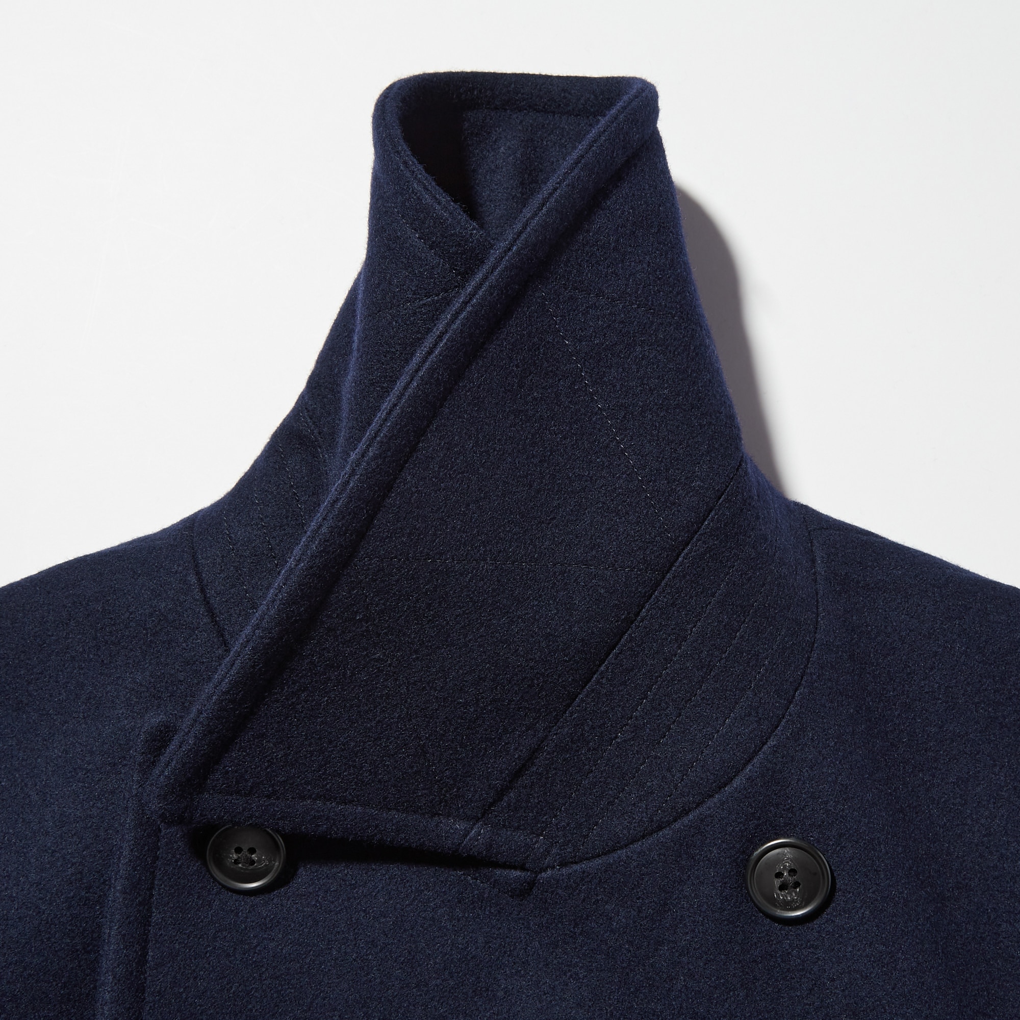 Uniqlo Double Breasted Navy Blue Pea Coat Womens Fashion Coats Jackets  and Outerwear on Carousell