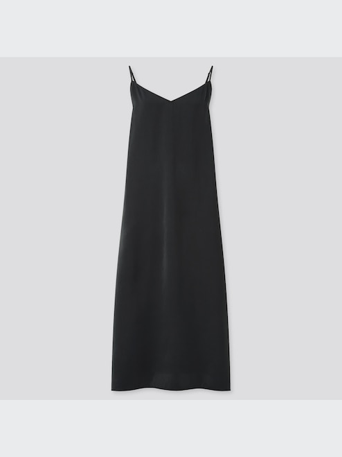 Slip Dress Uniqlo Long Black Camisole Dress Uniqlo Dresses Uniqlo