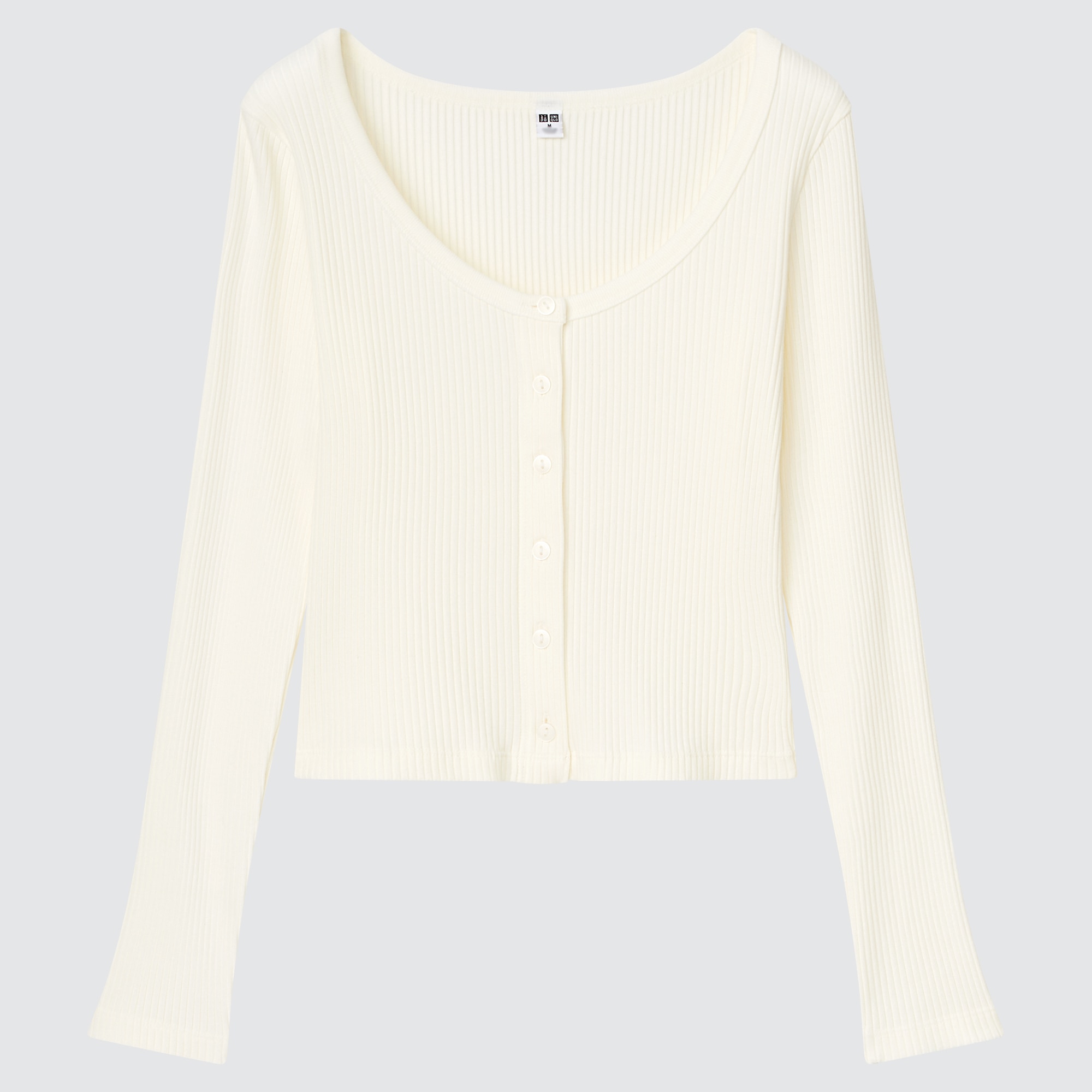 WOMEN S COTTON RIBBED LONG SLEEVE CROPPED CARDIGAN UNIQLO SG