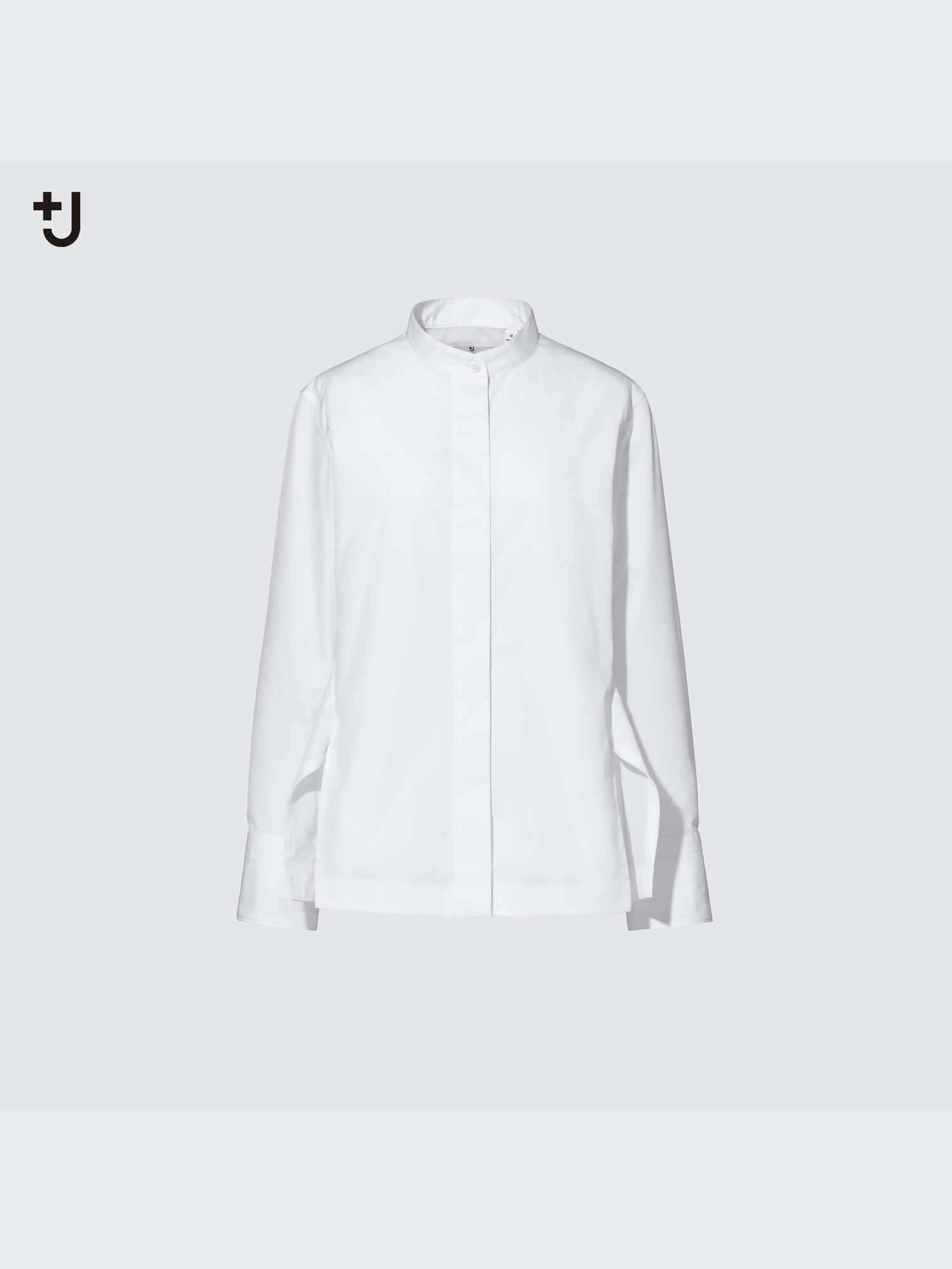 Women's +J Supima Cotton Stand Collar Long Sleeve Shirt | UNIQLO SG