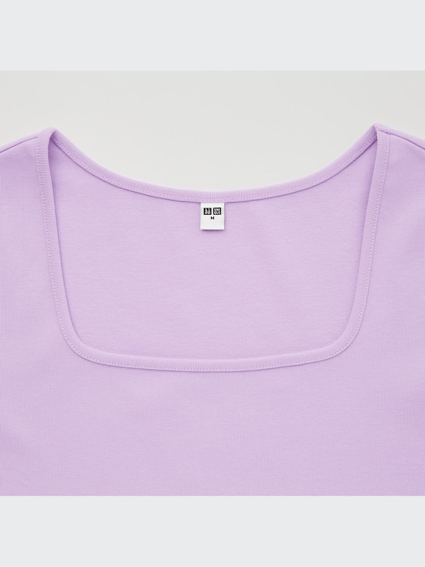 Square Neck Short Sleeve Cropped T-Shirt