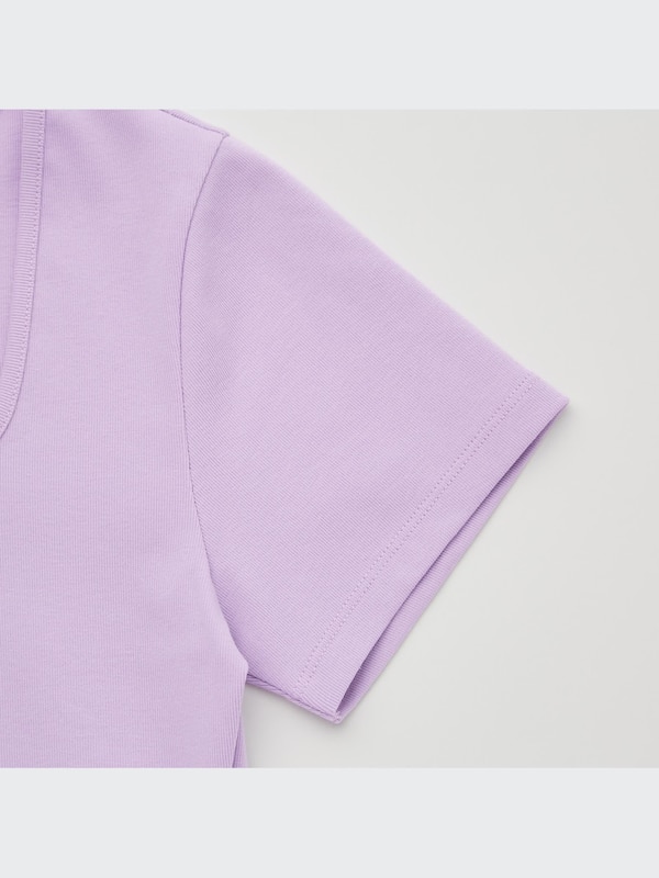 Square Neck Short Sleeve Cropped T-Shirt