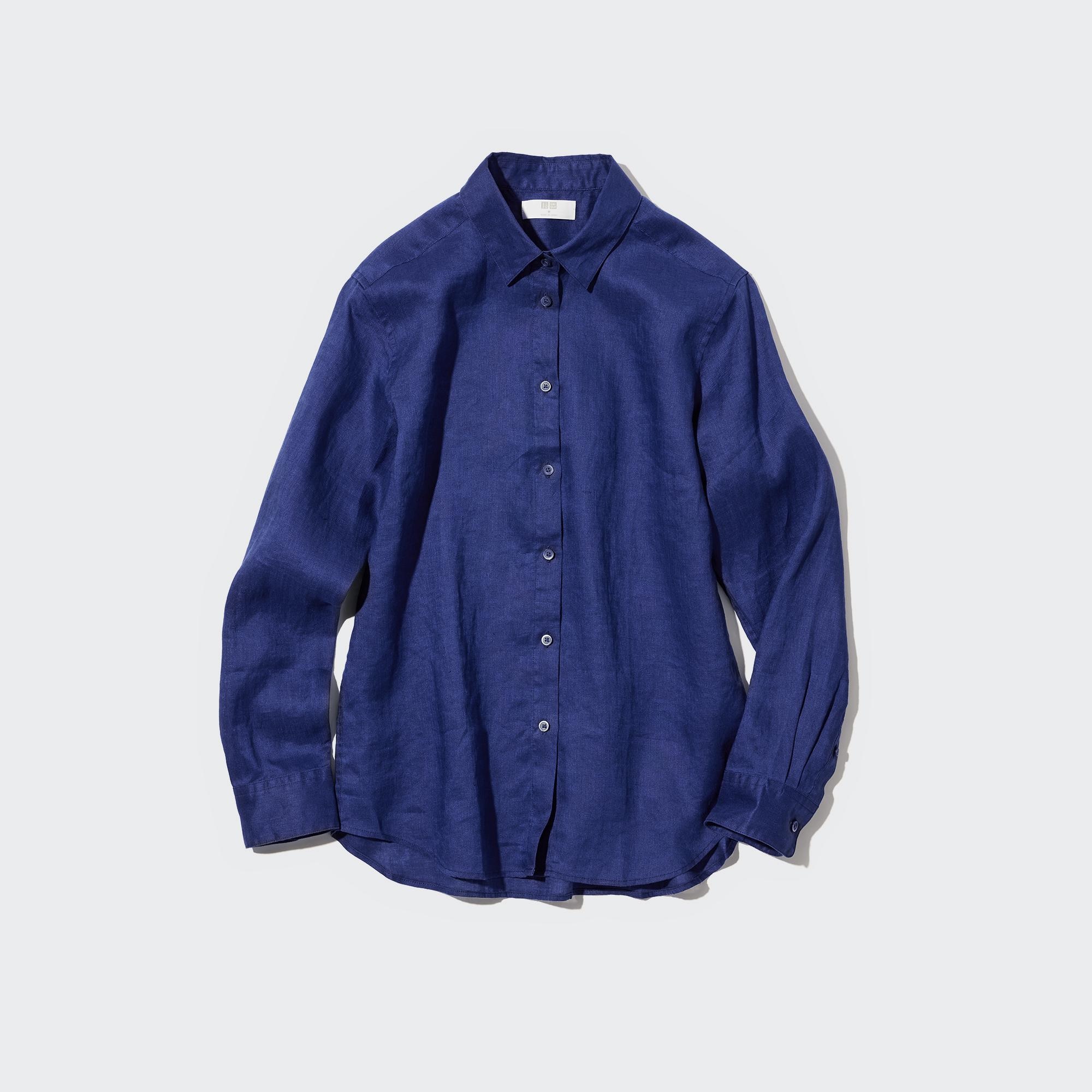 「プレミアムリネンシャツ（長袖）、3Dノースリーブセーター（セットアップ可能）」の着用コーディネート| ユニクロ