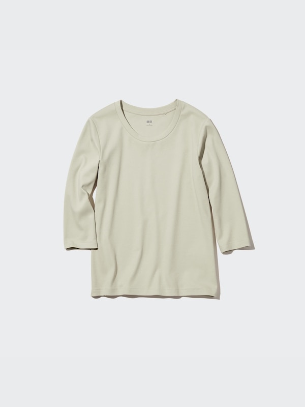 スムースストレッチコットンクルーネックT（7分袖）