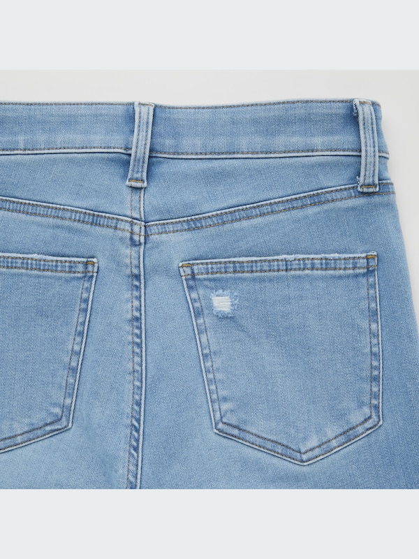 ウルトラストレッチスキニーハイライズジーンズ（ダメージ・丈長め76cm）