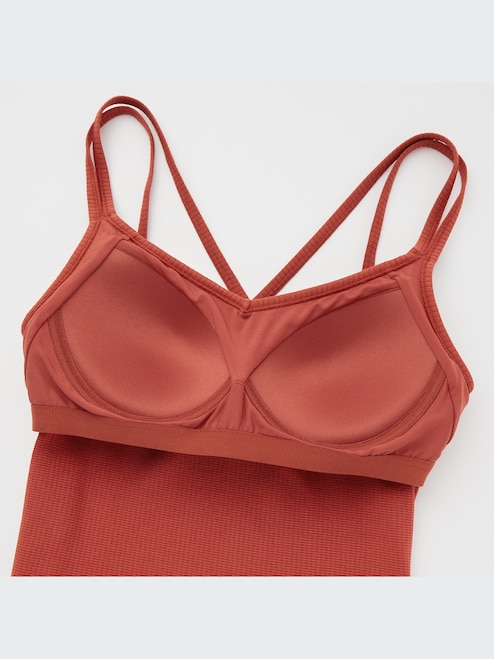 WOMEN'S AIRISM COTTON CROSS BACK CROPPED BRA TOP UNIQLO SG - Main Image