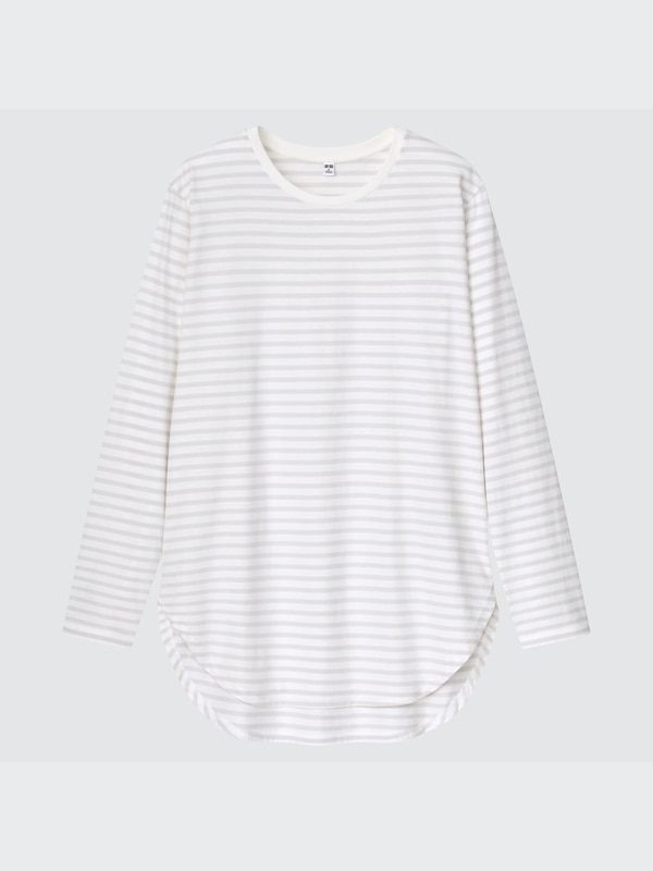 スムースコットンシャツテールボーダーT（長袖）