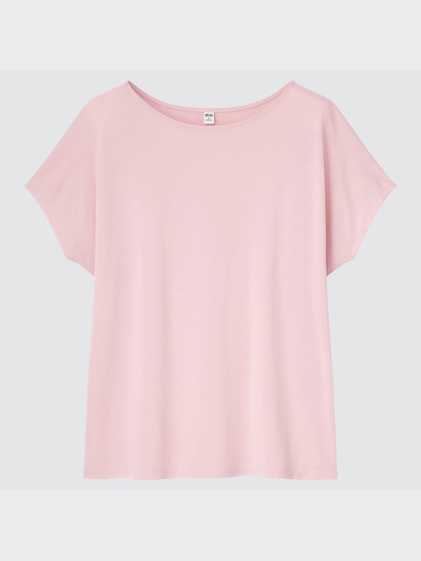 T-Shirt Drape Kerah Bulat Lengan Pendek