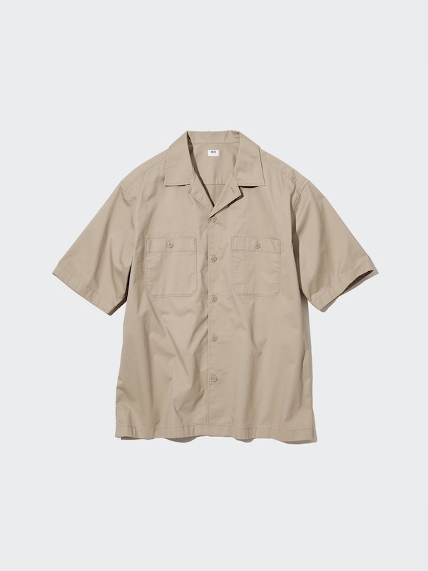 Men's Stretch Twill Work Short Sleeve Shirt UNIQLO ID