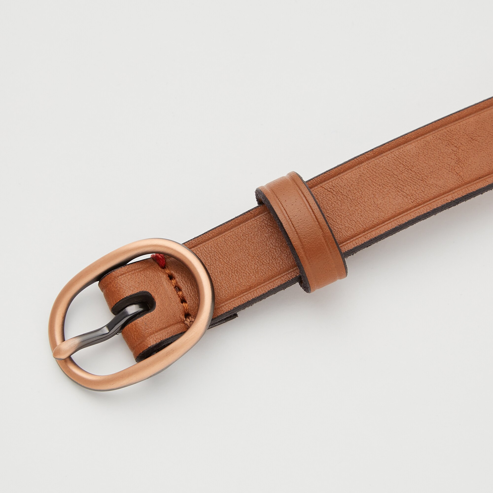 brown leather skinny belt