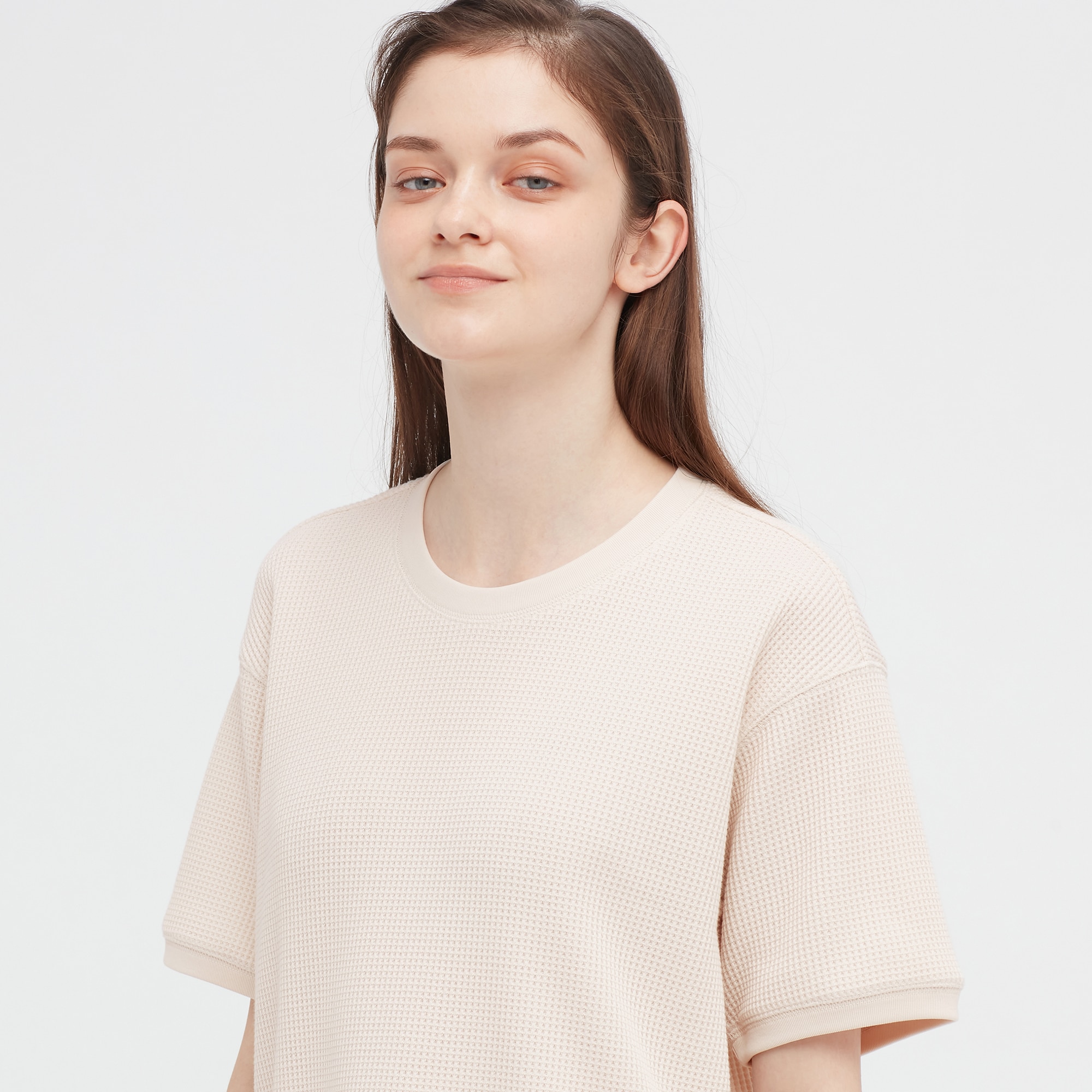 Uniqlo waffle crew discount neck