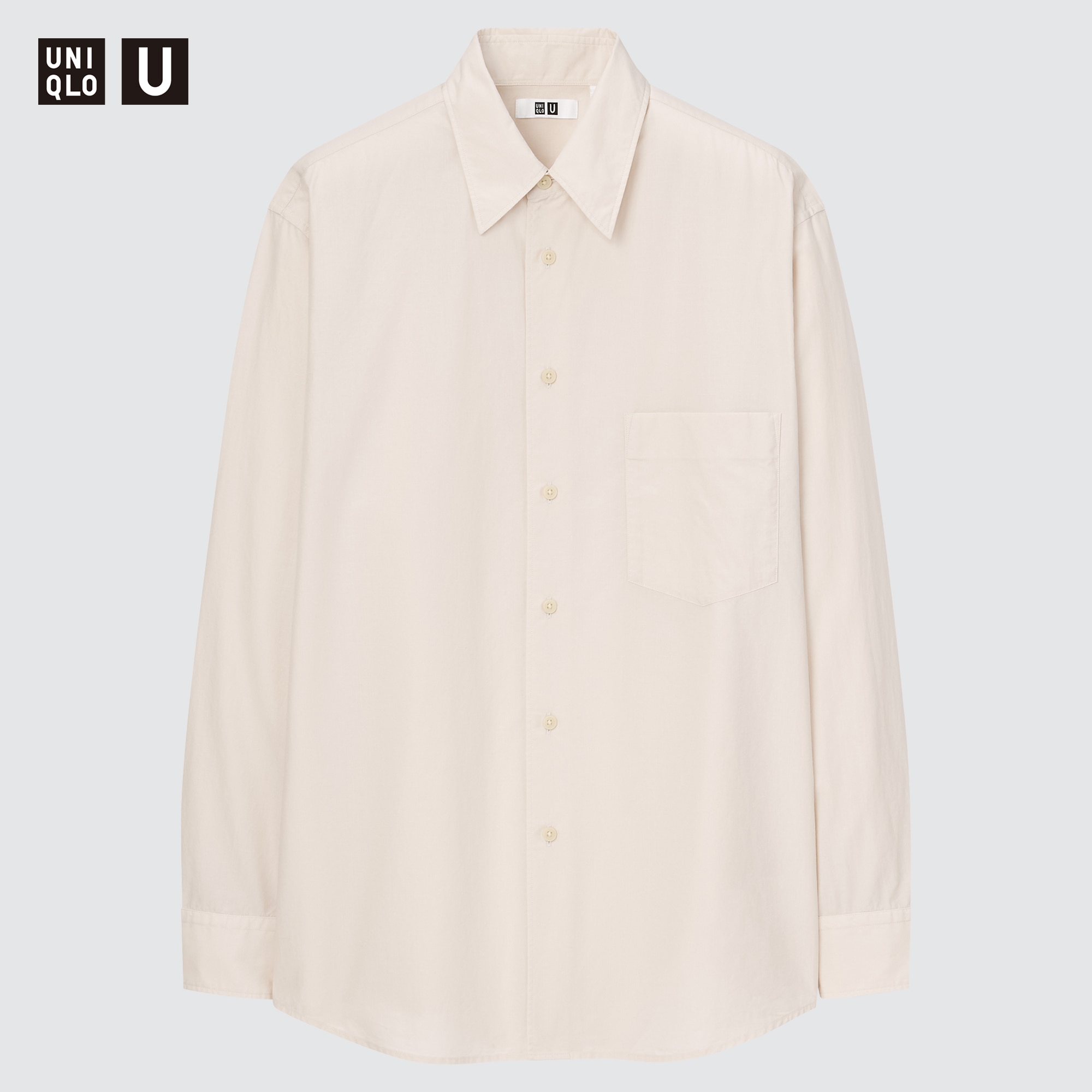 ユニクロ公式 コットンリネンシャツ レギュラーカラー 長袖