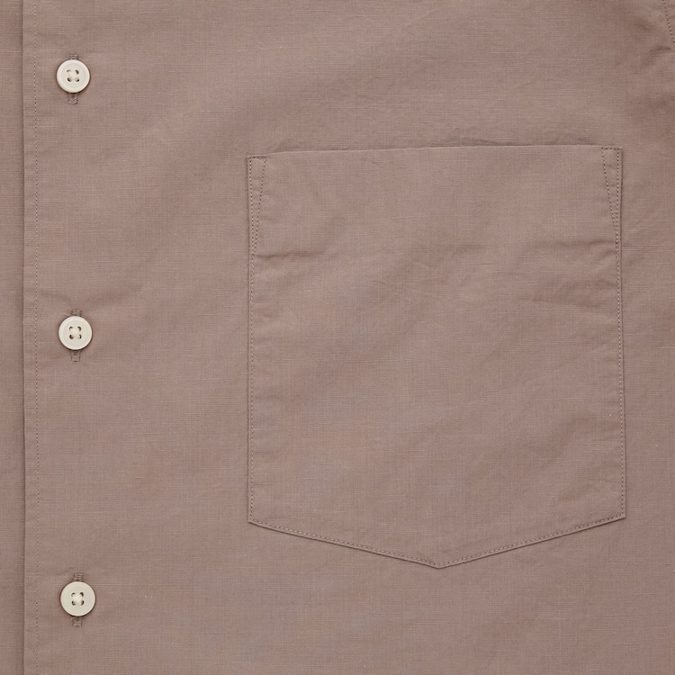 ユニクロ公式 コットンリネンシャツ（レギュラーカラー・長袖）