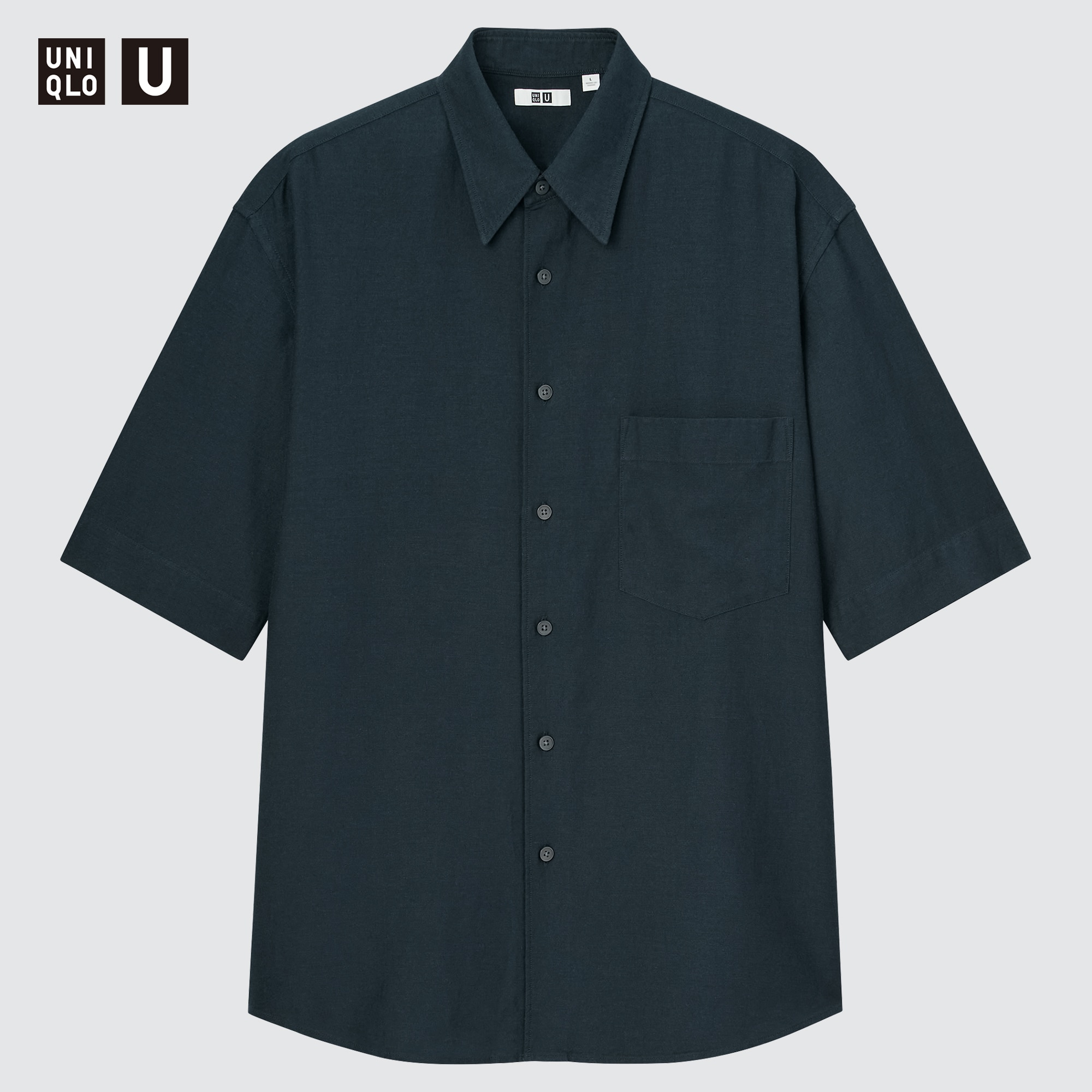 ユニクロ公式 | リネンブレンドオーバーサイズシャツ（5分袖）