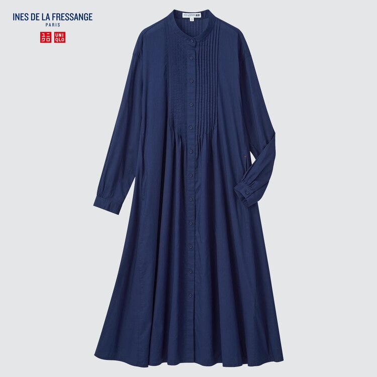 コットンピンタックワンピース 長袖 Women ユニクロ