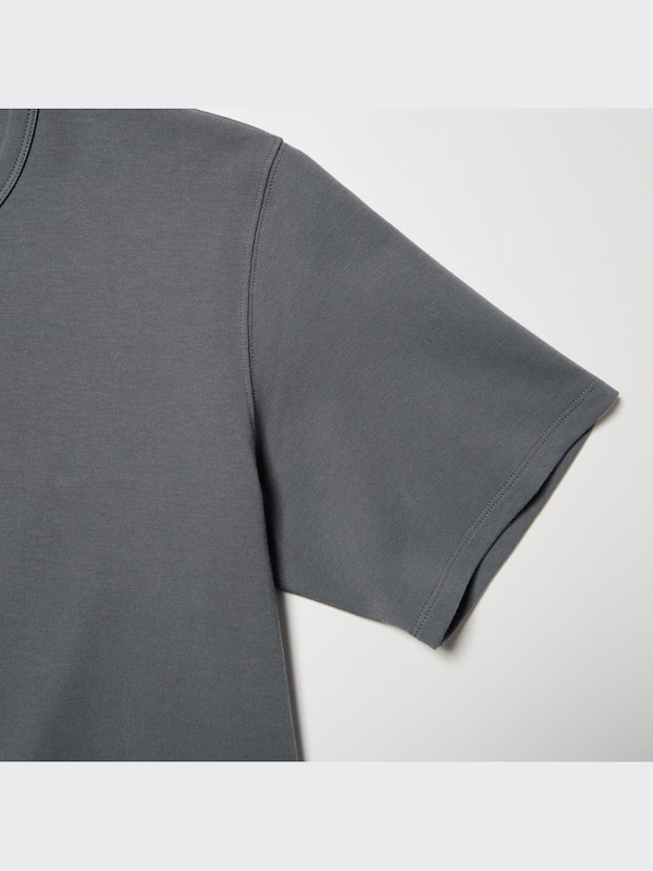 コットン前あきクルーネックTシャツ