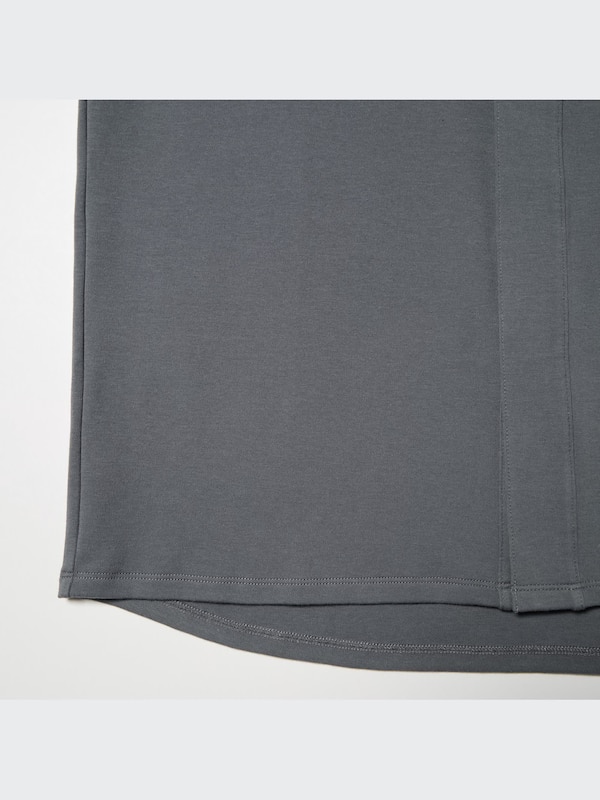 コットン前あきクルーネックTシャツ