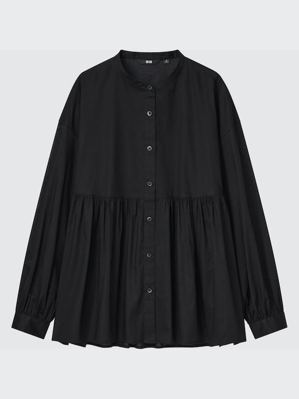 コットンギャザーブラウス（長袖）