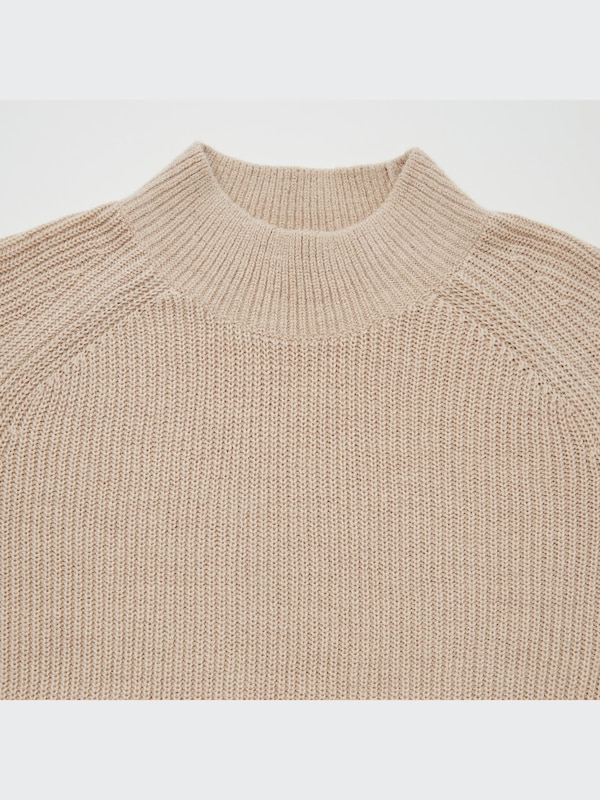 Washable Mock Neck Long Sleeve Sweater