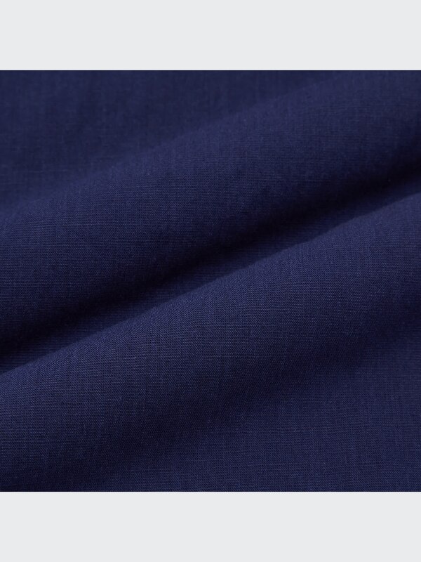 Linen Blend Shirring Sleeveless Dress