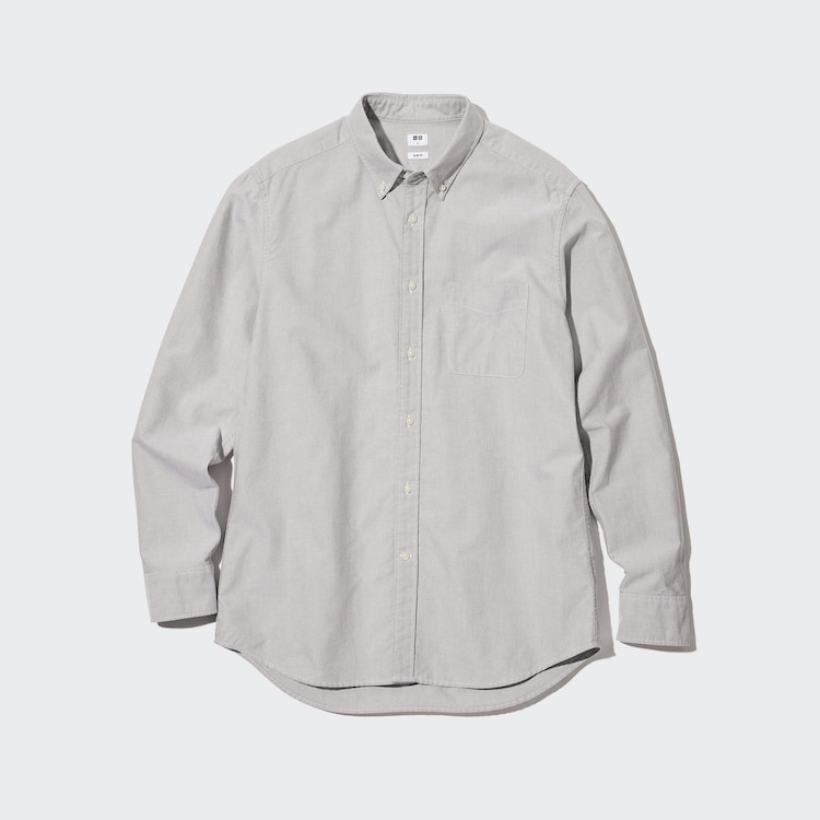 Men'S Oxford Slim Fit Long Sleeve Shirt | Uniqlo Vn