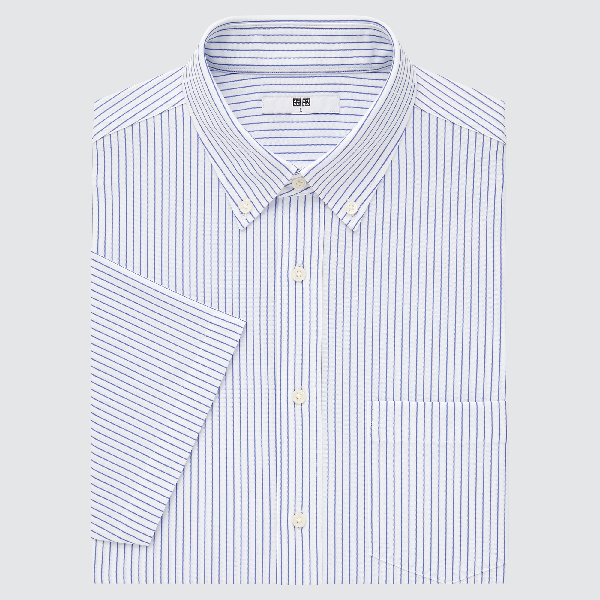 ユニクロ公式 | ドライノンアイロンジャージーストライプシャツ（半袖）