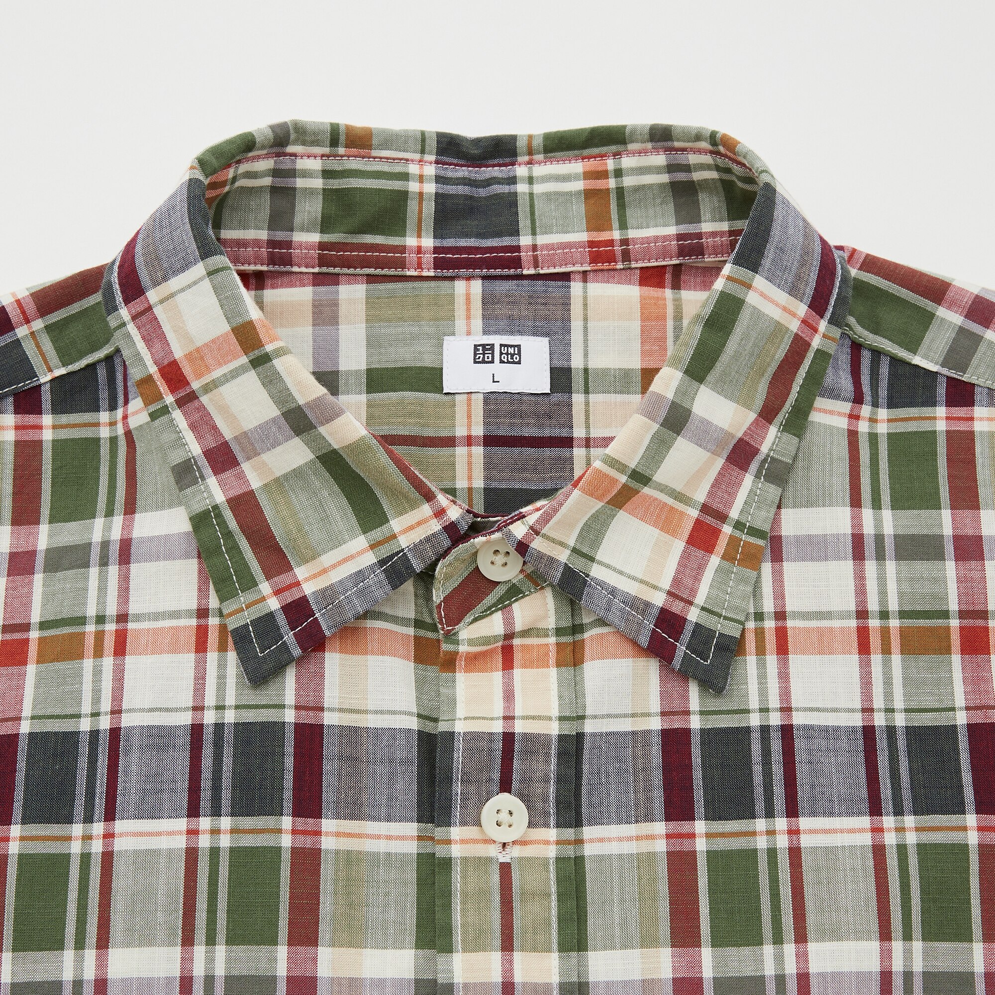 MEN MADRAS CHECK PULLOVER SHORT SLEEVE 
