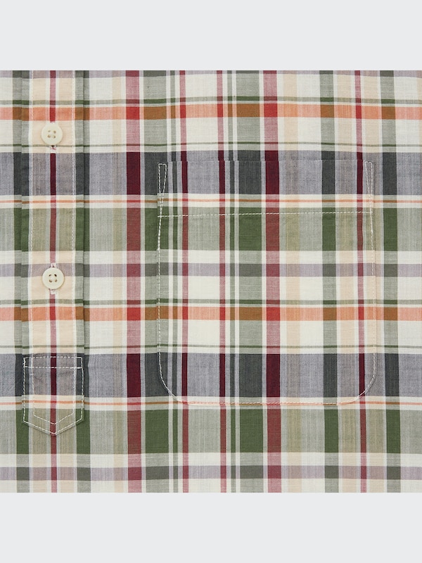 マドラスチェックプルオーバーシャツ（半袖）