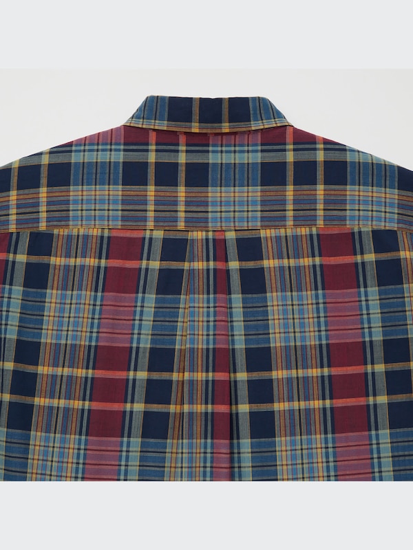 マドラスチェックプルオーバーシャツ（半袖）