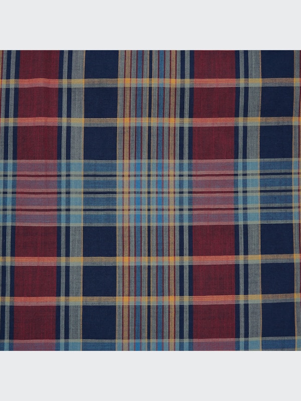 マドラスチェックプルオーバーシャツ（半袖）