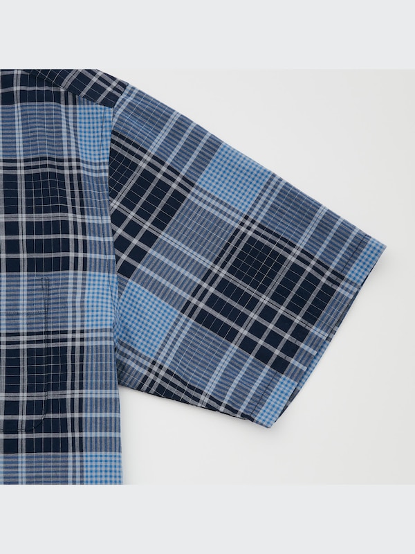 Kemeja Kotak Madras Lengan Pendek