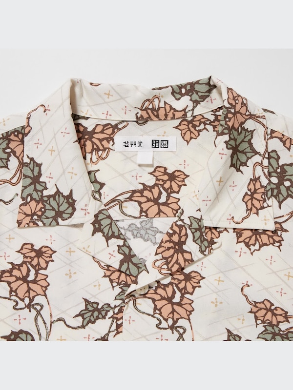 Unsodo Printed Open Collar Shirt