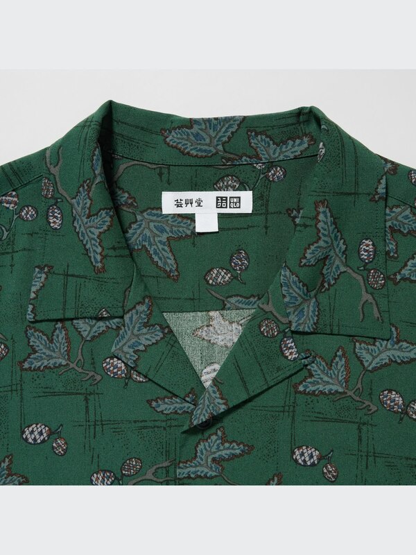 Unsodo Printed Open Collar Shirt