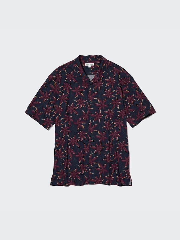 Kemeja Motif Unsodo Kerah Terbuka