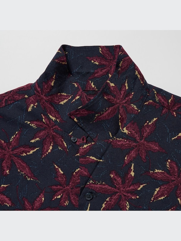 Kemeja Motif Unsodo Kerah Terbuka