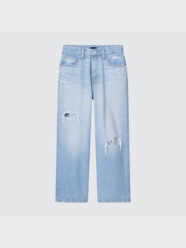 Quần Jean Lửng Dáng Rộng (Damaged)