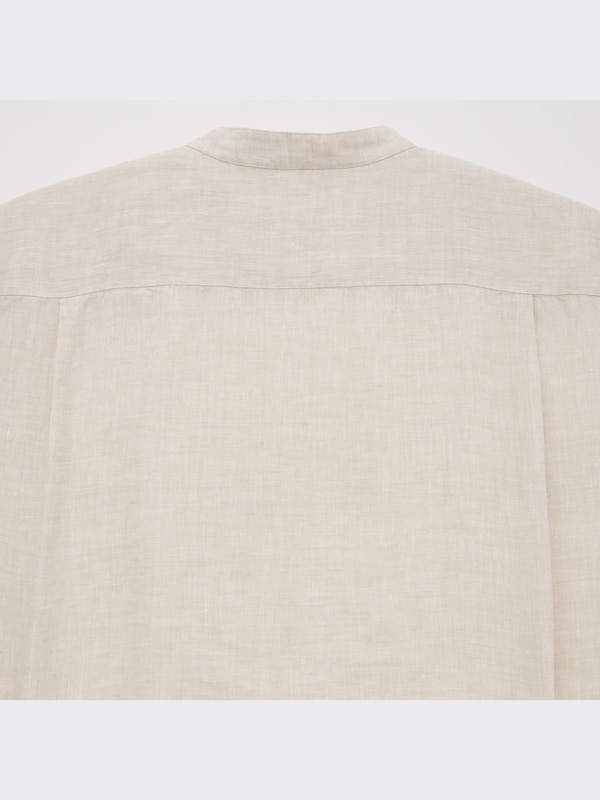 Premium Linen Stand Collar Long Sleeve Shirt