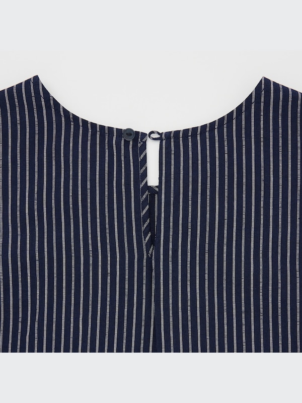 Linen Cotton Striped Sleeveless Blouse