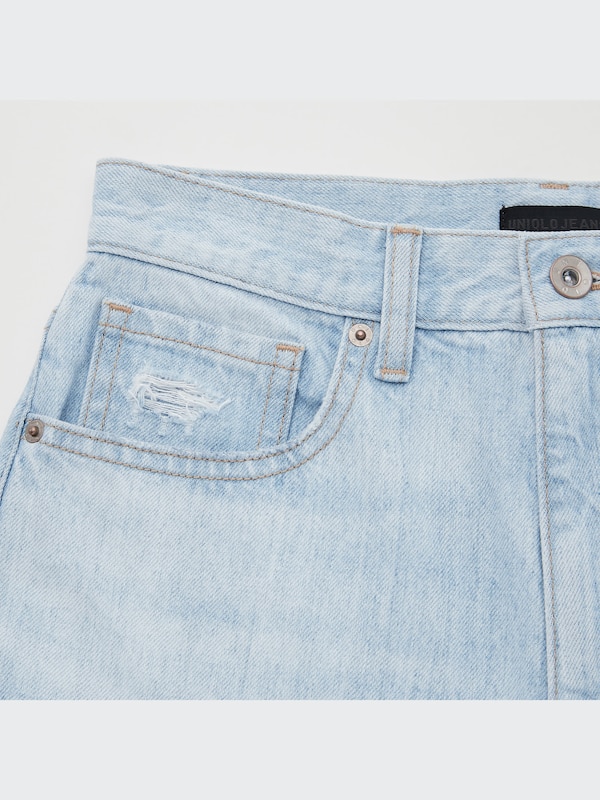 ペグトップハイライズジーンズ（ダメージ・丈長め74cm）