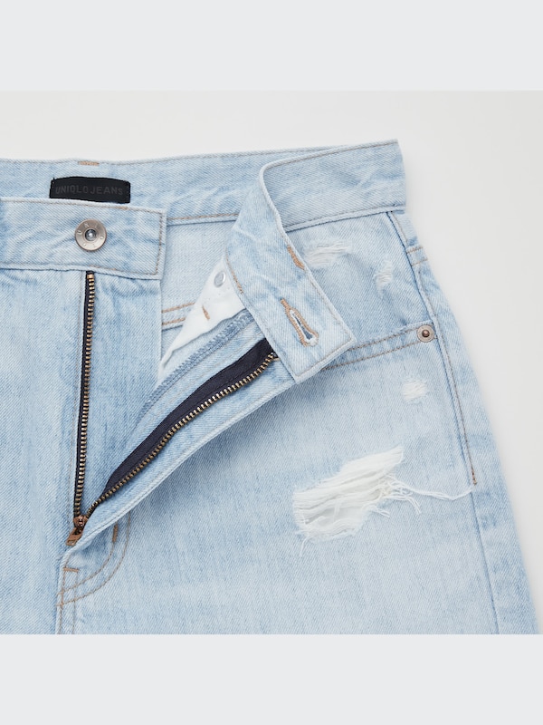 ペグトップハイライズジーンズ（ダメージ・丈長め74cm）