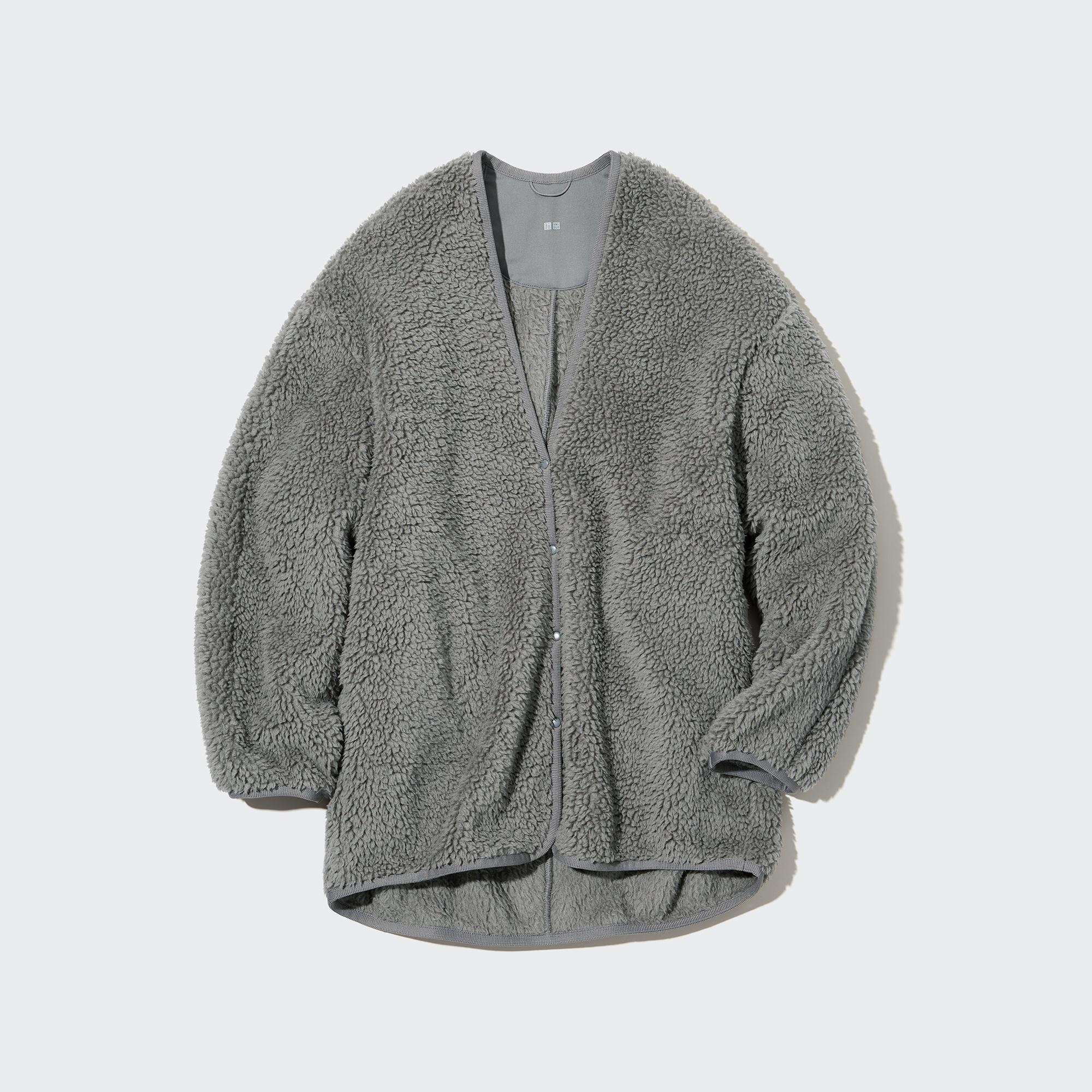 Fleece store cardigan uniqlo