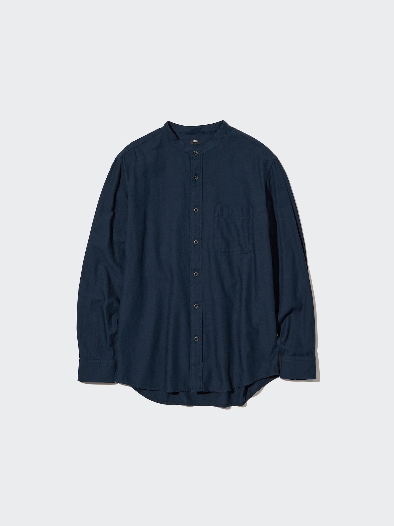 MEN'S SOFT TWILL STAND COLLAR LONG SLEEVE SHIRT | UNIQLO SG