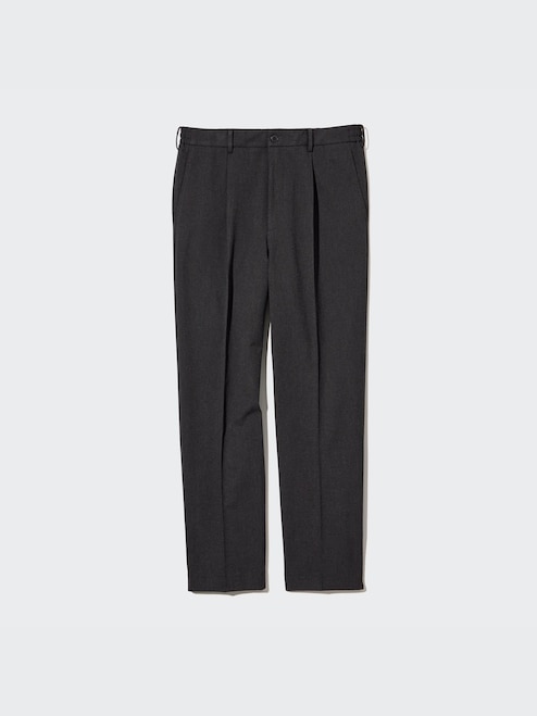 Grey Pleated Tapered Trousers Mens MEN'S PLEATED TAPERED PANTS