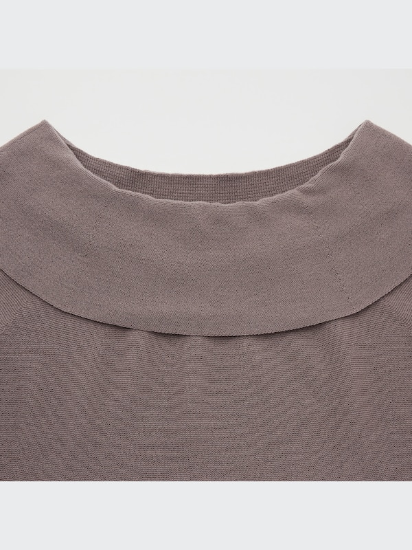 3Dエクストラファインメリノオフショルダーセーター（長袖）