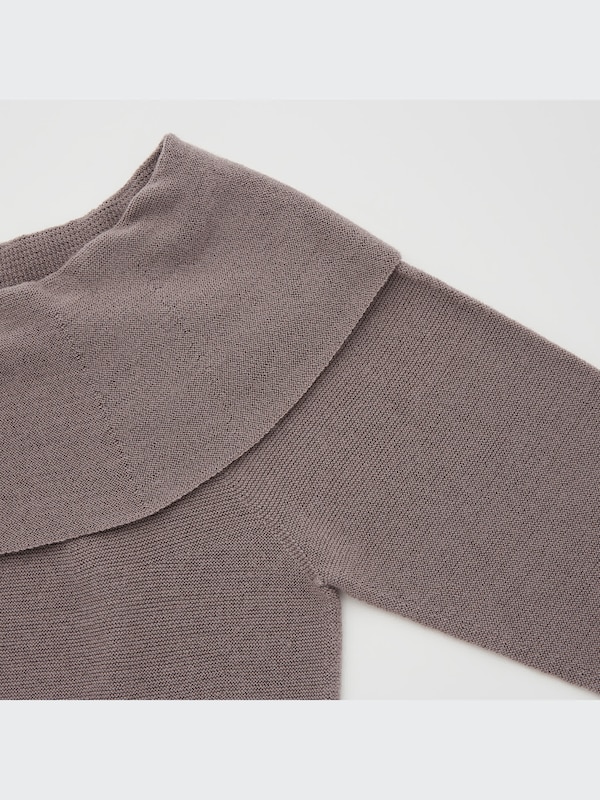 3Dエクストラファインメリノオフショルダーセーター（長袖）