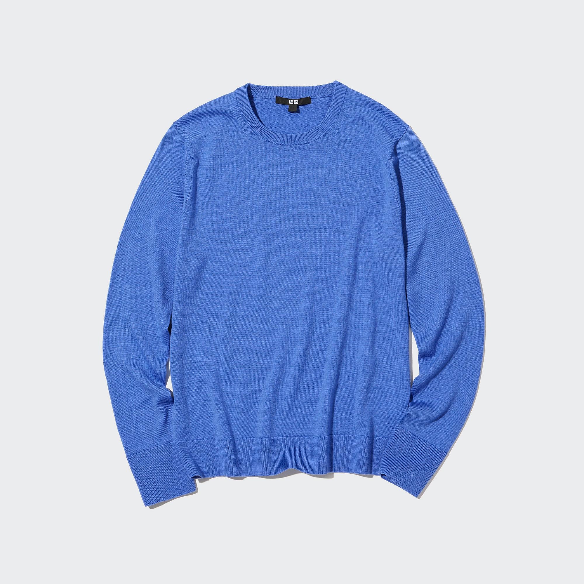 エクストラファインメリノクルーネックセーター 63 BLUE（長袖）